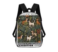 sinyumoney William Morris Dogs Botanical Exhibition Mochilas Infantiles Impresas En 3D Para Niños. Mochilas De Viaje De Moda Para Niños. Mochila Escolar Para Estudiantes De Primaria Y Secundaria.
