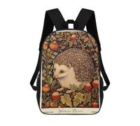 sinyumoney William Morris Hedgehog Forest Mochilas Para Niños 17inch Mochila Escolar Mochila Escolar Impresa En 3D Para Niños De Primaria Y Secundaria