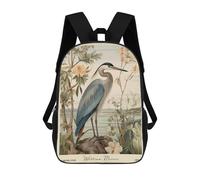 sinyumoney William Morris Heron Floral Art Mochila Escolar De Moda Para Papelería, Impermeable, Informal, Para El Campus, Actividades Al Aire Libre, Viajes Y Deportes 17inch