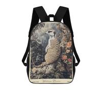 sinyumoney William Morris Meerkat Botanical 17inch Mochilas Escolares Impresas En 3D, Mochilas Escolares De Moda Para Niños De Primaria Y Secundaria