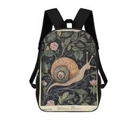sinyumoney William Morris Snail Botanical Mochila Escolar Infantil De 17 Pulgadas, Mochila Escolar Impresa En 3D Para Niños De Primaria Y Secundaria