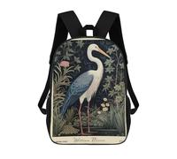 sinyumoney William Morris Stork Floral Botanical Mochilas De 17 Pulgadas Para Niños, Mochilas Escolares Impresas En 3D Para Estudiantes De Primaria Y Secundaria, Para Niños Y Niñas.