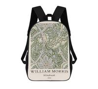 sinyumoney William Morris Windrush Floral Green Mochilas De 17 Pulgadas Para Niños, Mochilas Escolares Impresas En 3D Para Estudiantes De Primaria Y Secundaria, Para Niños Y Niñas.