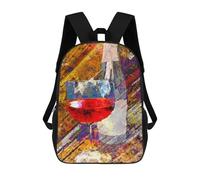sinyumoney Wine Art Zw Mochila Escolar Infantil Impresa En 3D, Mochila Informal De Moda Para Niños, Mochila De Viaje De Alta Capacidad Para Libros Para Niños 17inch