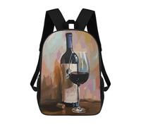 sinyumoney Wine Bar Drink Painting 2 Mochilas Impresas En 3D Para Niños, Mochila Escolar, Mochila Informal Para Exteriores, Mochila Informal De Moda Para Niños, Lindas Bolsas De Viaje 17inch