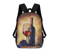 sinyumoney Wine Bar Drink Painting Mochila Escolar Para Niños Mochila Escolar Impresa En 3D Mochila Escolar De Moda Para Niños De Primaria Y Secundaria 17inch