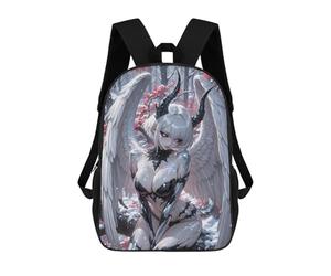 sinyumoney Winged Anime Girl with Horns in Winter Mochilas Escolares Mochila Escolar Ligera Mochila De Día Mochila Escolar Para La Universidad Para Niños/Niñas/Adolescentes 17inch
