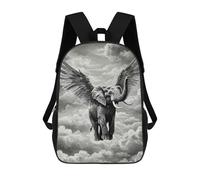 sinyumoney Winged Elephant in Cloudy Sky Mochila Escolar De Moda Para Material Escolar, Mochila Impermeable Informal Para Niños/niñas/adolescentes 17inch