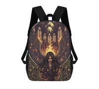 sinyumoney Winged Fallen Angel in Burning Cathedral Mochila Escolar Para Institutos Y Colegios Informales Para El Campus, Actividades Al Aire Libre, Viajes Y Deportes 17inch