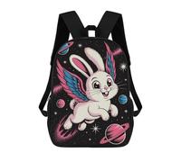 sinyumoney Winged Rabbit in Space Cartoon Mochila Infantil Para Niñas, Mochila Escolar 3D, Mochila Para Niños Pequeños, Mochila Informal De Día, Mochila Escolar De Moda 17inch