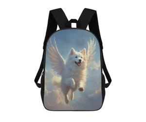 sinyumoney Winged Samoyed Dog Flying in Sky Samoyed Angel Heavenly Tribute Art Mochila Escolar, Mochila De Viaje, Mochila Universitaria, Mochilas Para El Campus, Viajes Al Aire Libre, Deportes 17inch