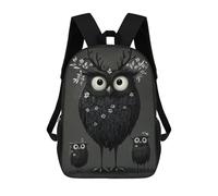 sinyumoney Wings Of Wonder Mochilas Niños Mochila Escolar Mochila Escolar Impreso 3D Mochila Escolar Para Niños Primaria Y secundaria, Black And White Owl Family, 17"