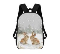 sinyumoney Winter Bunnies in The Snow Mochila Escolar, Mochila Informal, Mochila De Día, Mochila Escolar, De Trabajo Y De Viaje Para Hombres, Mujeres Y Adolescentes. 17inch