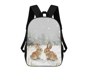 sinyumoney Winter Bunnies in The Snow Mochila Escolar, Mochila Informal, Mochila De Día, Mochila Escolar, De Trabajo Y De Viaje Para Hombres, Mujeres Y Adolescentes. 17inch