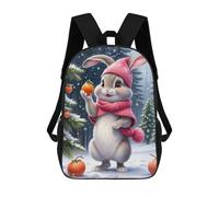 sinyumoney Winter Bunny with Persimmons Mochila Escolar, Mochila De Negocios Para Portátil, Mochila Informal Unisex Para Hombres, Mujeres Y Adolescentes 17inch