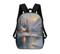 sinyumoney Winter Cabin by The Lake Mochilas Infantiles Mochila Escolar Impresa En 3D Para Niños Mochilas De Viaje Bolsas Para Libros Para Niños 17inch Mochila Escolar