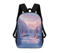 sinyumoney Winter Cabin in Mountains Mochila Escolar Infantil De 17 Pulgadas, Mochila Escolar Impresa En 3D Para Niños De Primaria Y Secundaria