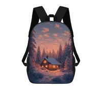 sinyumoney Winter Cabin in Snowy Forest-1 Mochila Escolar Para Ordenador Portátil Para La Escuela/trabajo/viajes: Perfecta Para Viajes, Trabajo Y Uso Diario 17inch