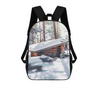 sinyumoney Winter Cabin in Snowy Forest-1 Mochila Infantil De Moda Divertida Mochila Escolar Para Niños Y Adolescentes Con Impresión 3D Para Niños 17inch