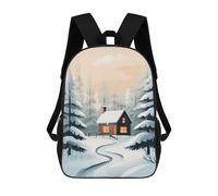 sinyumoney Winter Cabin in The Woods Mochila Escolar Mochila Para Niños Impresa En 3D Mochilas Infantiles Para Niños Y Niñas Mochilas Escolares Mochilas De Viaje Para Niños 17inch