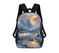 sinyumoney Winter Cabin Reflections Mochila Escolar Impresa En 3D 17inch Mochila Escolar Infantil Mochilas De Viaje Mochila Informal De Moda Para Niños Y Estudiantes