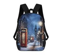 sinyumoney Winter City Glow Mochila Escolar Para Niñas Y Niños, Mochilas De Gran Capacidad, Mochilas Ligeras Para Niños Y Estudiantes 17inch
