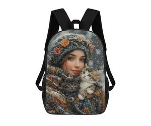 sinyumoney Winter Cozy Cats Mochila Escolar, Mochila De Viaje Para La Universidad, Mochilas Para Niñas Y Adolescentes 17inch