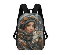 sinyumoney Winter Cozy Cats Mochilas Para Niños 17inch Mochila Escolar Mochila Escolar Impresa En 3D Para Niños De Primaria Y Secundaria