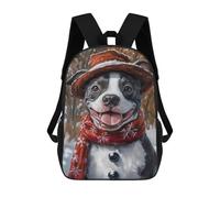 sinyumoney Winter Dog Portrait Mochilas Para Niños 17inch Mochila Escolar Mochila Escolar Impresa En 3D Para Niños De Primaria Y Secundaria