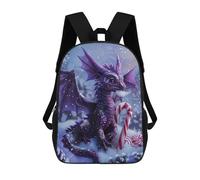 sinyumoney Winter Dragon with Candy Cane Mochilas Impresas En 3D Para Niños, Mochila Escolar, Mochila Informal Para Exteriores, Mochila Informal De Moda Para Niños, Lindas Bolsas De Viaje 17inch