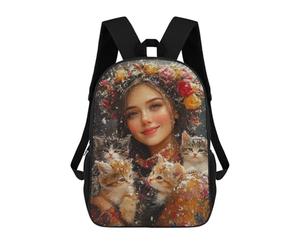 sinyumoney Winter Floral Crown with Kittens-1 Mochila De Viaje Para La Universidad, Mochilas Para Adolescentes, Chicas, Chicos, Mujeres Y Hombres 17inch