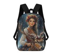 sinyumoney Winter Forest Fantasy-1 Mochila Infantil De 17 Pulgadas, Mochila Escolar Con Estampado 3D De Dibujos Animados Para Niños Y Adolescentes.