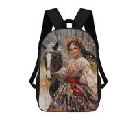 sinyumoney Winter Forest Horse Portrait Mochila Escolar, Bolso De Negocios, Bolso Para Portátil Duradero Para Campus, Actividades Al Aire Libre, Viajes Y Deportes 17inch