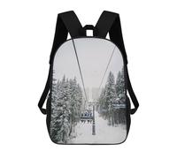 sinyumoney Winter Forest Ski Lift Mochila Escolar Grande, Ligera E Informal Para Acampar, Aventuras Al Aire Libre Y Viajes Diarios 17inch