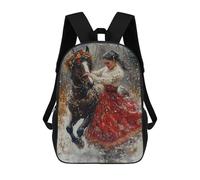 sinyumoney Winter Horse Ride Scene Mochilas Impresas En 3D Para Niños 17inch Mochilas De Moda Informales Para El Día A Día, Bolsas De Viaje, Mochilas Informales Para Exteriores Para Niños Y Niñas