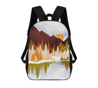 sinyumoney Winter Lake Forest Mochilas Infantiles Impresas En 3D De 17 Pulgadas. Mochila Escolar Informal Impresa En 3D Para Niños De Primaria Y Secundaria.