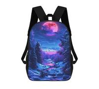 sinyumoney Winter Moonlit Forest Mochila Escolar/para Ordenador Portátil Para Colegio/trabajo/viajes Para Camping, Aventuras Al Aire Libre Y Viajes Diarios 17inch