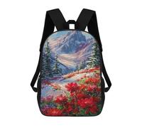sinyumoney Winter Mountain Flowers Landscape Mochila Escolar, Mochila De Negocios, Mochila Impermeable Para Libros, Para Acampar, Aventuras Al Aire Libre Y Viajes Diarios 17inch