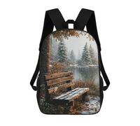 sinyumoney Winter Serenity Bench Scene Mochila Escolar Ligera Mochila Escolar De Día Mochila Para Libros Para La Universidad Para Acampar Aventuras Al Aire Libre Y Viajes Diarios 17inch