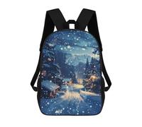 sinyumoney Winter Village at Twilight Mochila Escolar Mochila Para Niños Impresa En 3D Mochilas Infantiles Para Niños Y Niñas Mochilas Escolares Mochilas De Viaje Para Niños 17inch