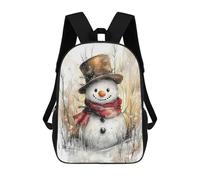 sinyumoney Winter Whimsy Cheerful Snowman Portrait Mochila Infantil, Mochila Escolar Infantil, Mochilas Escolares Impresas En 3D Para Niños Y Estudiantes Adolescentes 17inch