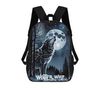 sinyumoney Winter Wolf Mochila Escolar Para Niñas Y Niños, Mochilas De Gran Capacidad, Mochilas Ligeras Para Niños Y Estudiantes 17inch