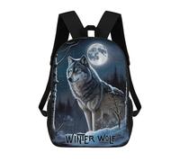 sinyumoney Winter Wolf Oil Paint Mochila Escolar Infantil Impresa En 3D Para Niños, Mochilas De Viaje, Bolsas Para Libros Para Niños Estudiantes De Primaria 17inch