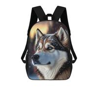 sinyumoney Winter Wolf Portrait-1 Mochila, Mochila Infantil, Mochila Escolar Para Estudiantes, Mochila Para Libros, Mochila Escolar Impresa En 3D Para Niños Y Niñas 17inch