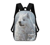 sinyumoney Winter Wolf Portrait Mochila Escolar Infantil De 17 Pulgadas, Impresa En 3D, Estilo Casual, Para Niños, Ideal Para Viajes, Como Mochila Escolar O Para Llevar Libros.