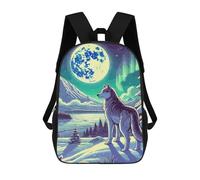 sinyumoney Winter Wolf Under Full Moon Mochila Escolar Infantil Impresa En 3D Para Niños, Mochilas De Viaje De Alta Capacidad, Bolsas Para Libros, Mochila Escolar Infantil 17inch