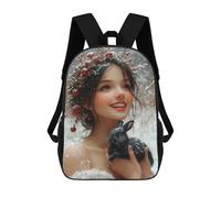 sinyumoney Winter Wonderland Bunny-2 Mochila Escolar, Bolso De Negocios, Bolso Para Portátil Resistente Para Niñas Y Adolescentes 17inch