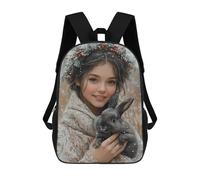 sinyumoney Winter Wonderland Bunny-3 Mochila Escolar De Moda, Mochila Para Material Escolar, Mochila Impermeable Informal Para Hombres/mujeres 17inch