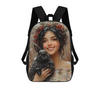 sinyumoney Winter Wonderland Bunny-5 Mochila Escolar Infantil De 17 Pulgadas Con Estampado 3D De Películas De Anime Para Niños, Mochila De Viaje, Mochila Escolar Infantil