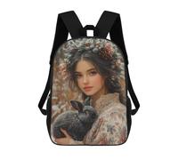 sinyumoney Winter Wonderland Bunny-7 Mochila Mochila Informal Para El Día A Día, Para La Escuela, El Trabajo Y Los Viajes Para Hombres, Mujeres Y Adolescentes 17inch